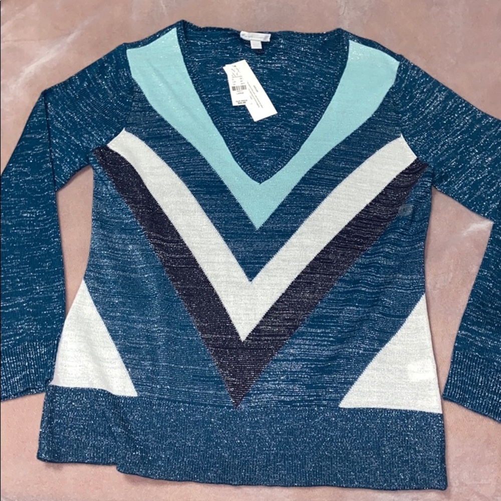 NY&C blue glitter Pullover sweater.